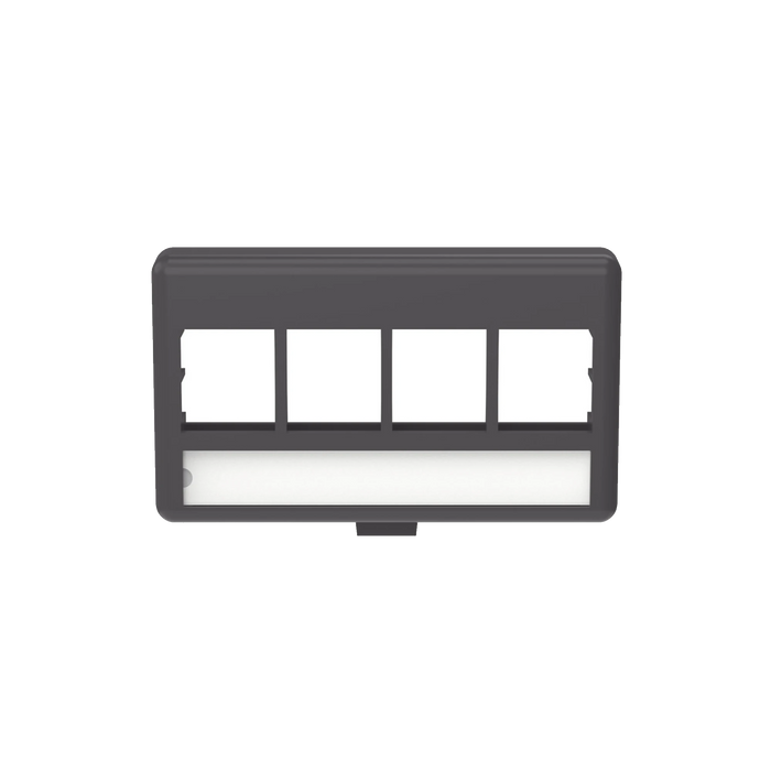 PLACA DE MOBILIARIO MODULAR ESTÁNDAR, SALIDAS PARA 4 PUERTOS KEYSTONE, COLOR NEGRO-Cableado de Cobre-PANDUIT-Bsai Seguridad & Controles