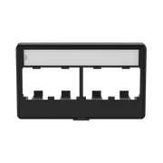PLACA DE MOBILIARIO MODULAR ESTÁNDAR, SALIDAS PARA 4 PUERTOS MINI-COM, COLOR NEGRO-Cableado-PANDUIT-Bsai Seguridad & Controles