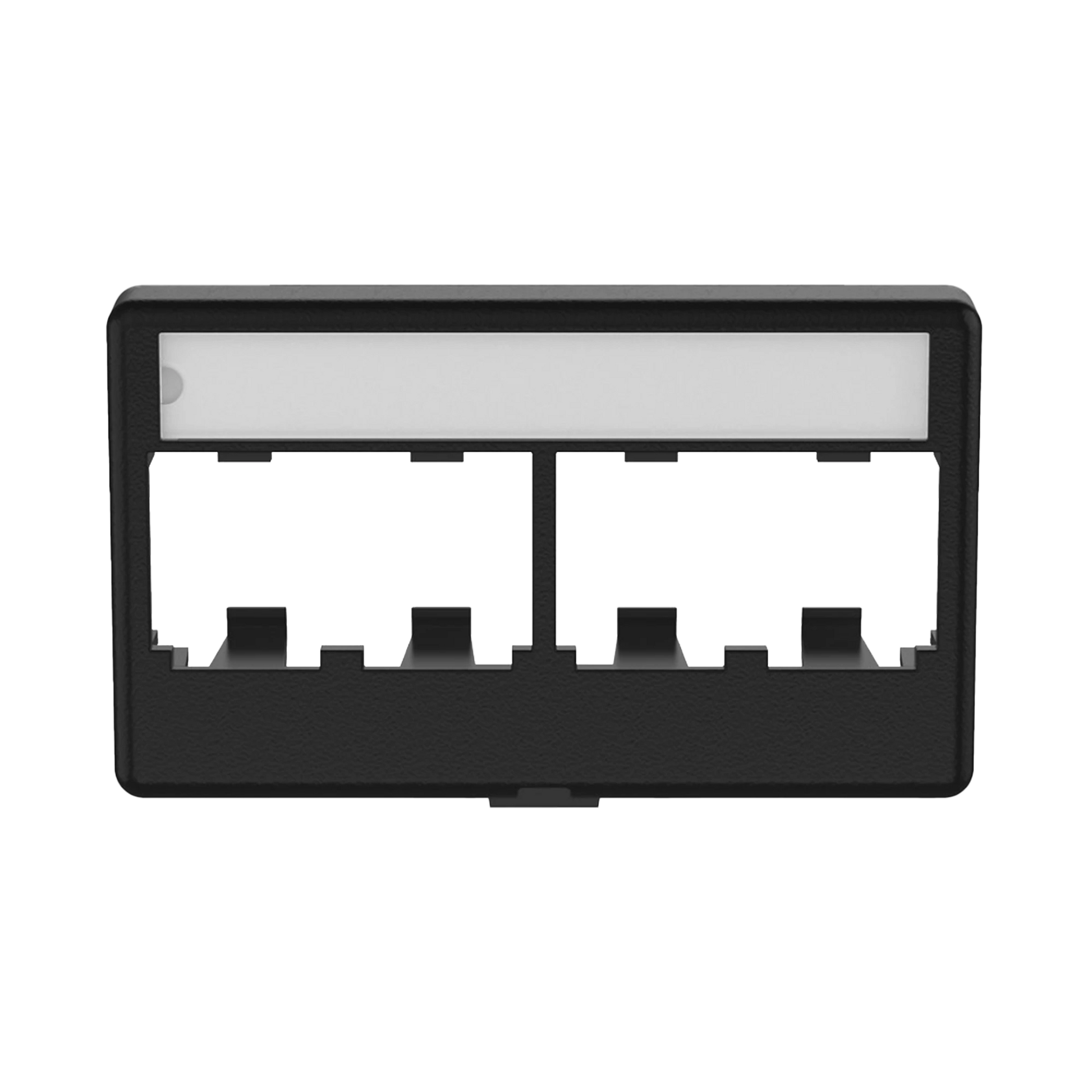 PLACA DE MOBILIARIO MODULAR ESTÁNDAR, SALIDAS PARA 4 PUERTOS MINI-COM, COLOR NEGRO-Cableado-PANDUIT-Bsai Seguridad & Controles