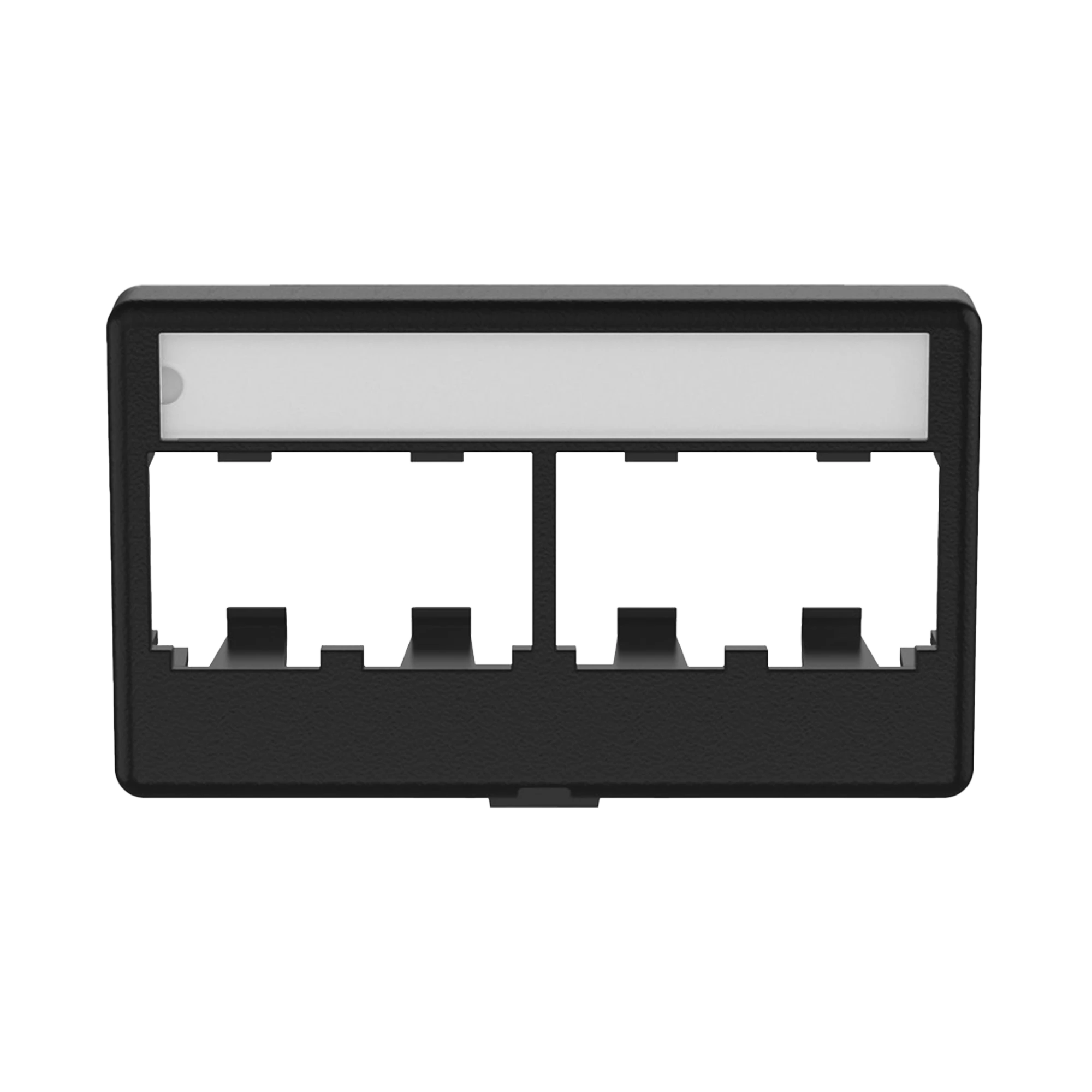 PLACA DE MOBILIARIO MODULAR ESTÁNDAR, SALIDAS PARA 4 PUERTOS MINI-COM, COLOR NEGRO-Cableado-PANDUIT-Bsai Seguridad & Controles