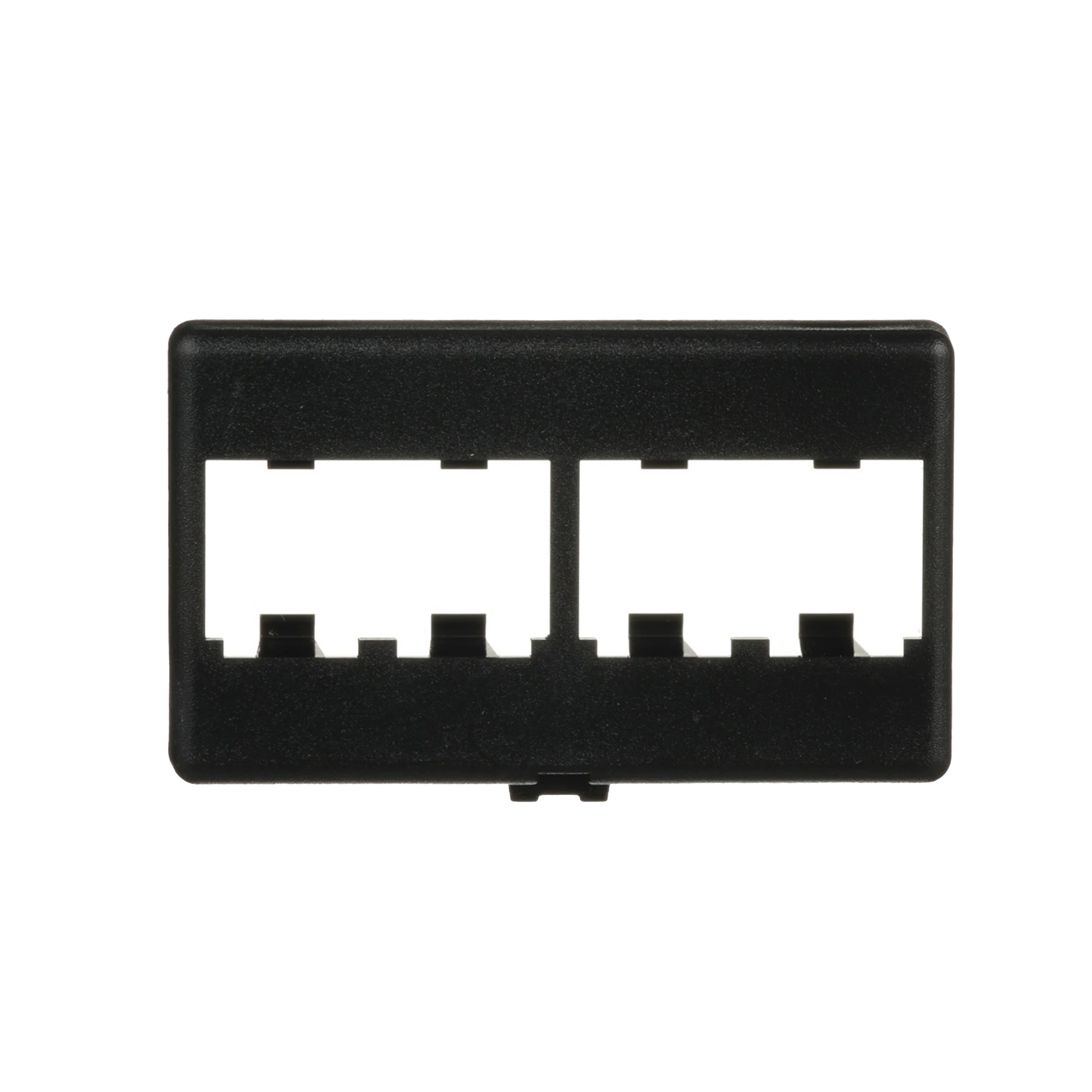PLACA DE MOBILIARIO MODULAR ESTÁNDAR, SALIDAS PARA 4 PUERTOS MINI-COM, COLOR NEGRO-Cableado de Cobre-PANDUIT-Bsai Seguridad & Controles