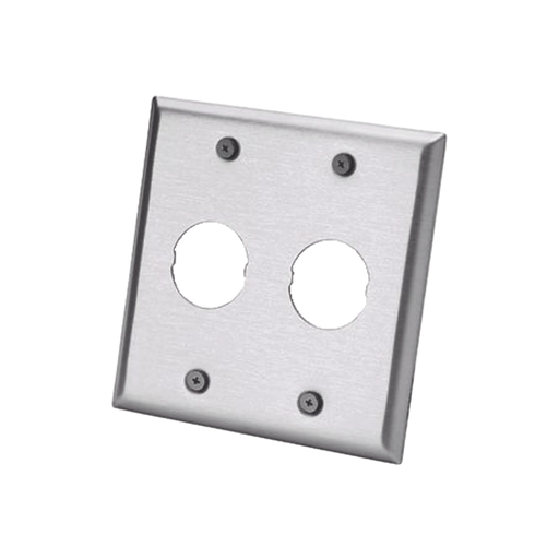 PLACA DE PARED DOBLE INDUSTRIALNET?, PARA 2 CONECTORES INDUSTRIALES, DE ACERO INOXIDABLE-Faceplates-PANDUIT-IAEFP2-2G-Bsai Seguridad & Controles