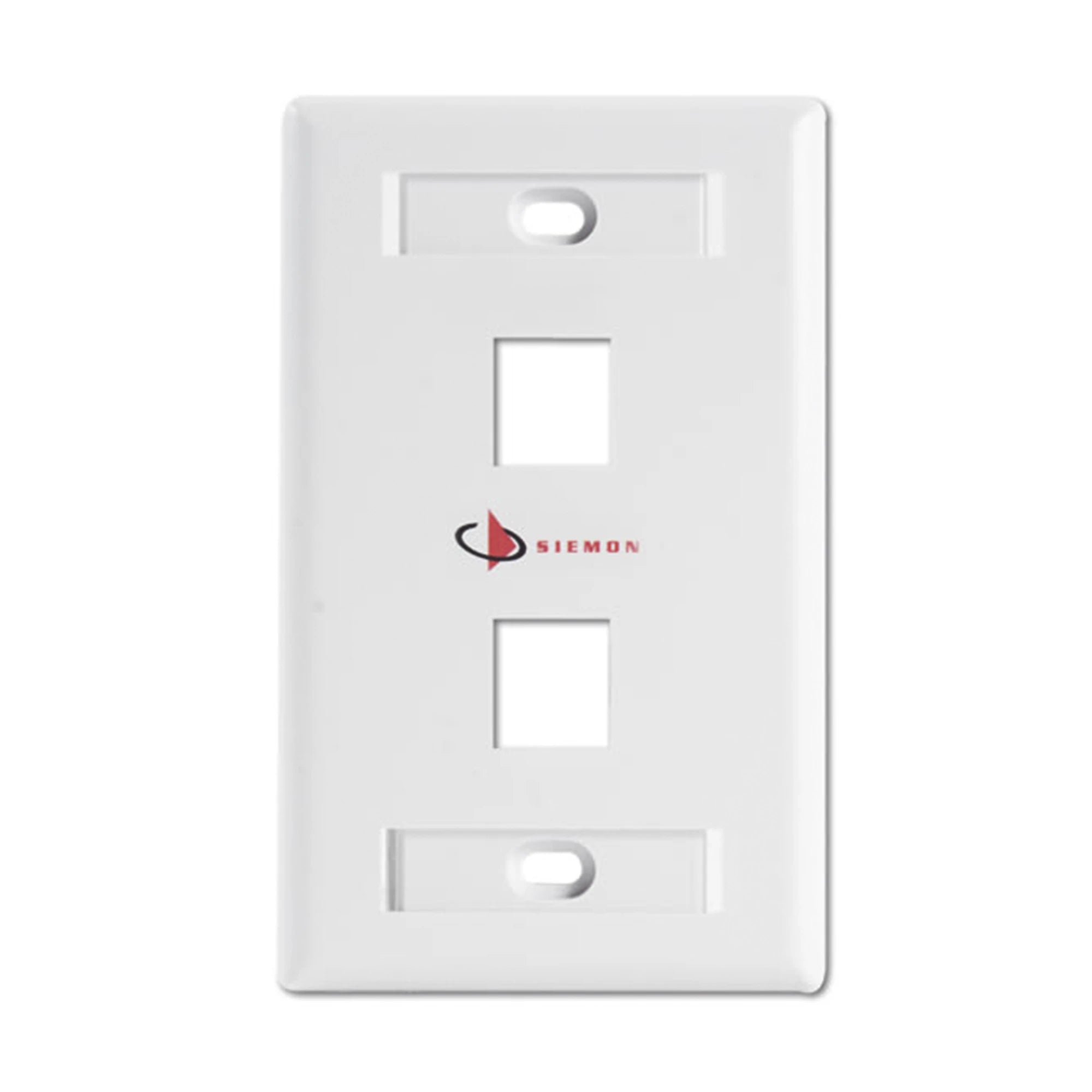 PLACA DE PARED KEYSTONE DE 2 SALIDAS, COLOR BLANCO, PARA JACKS KEYSTONE Z-MAX Y MAX-Cableado de Cobre-SIEMON-Bsai Seguridad & Controles