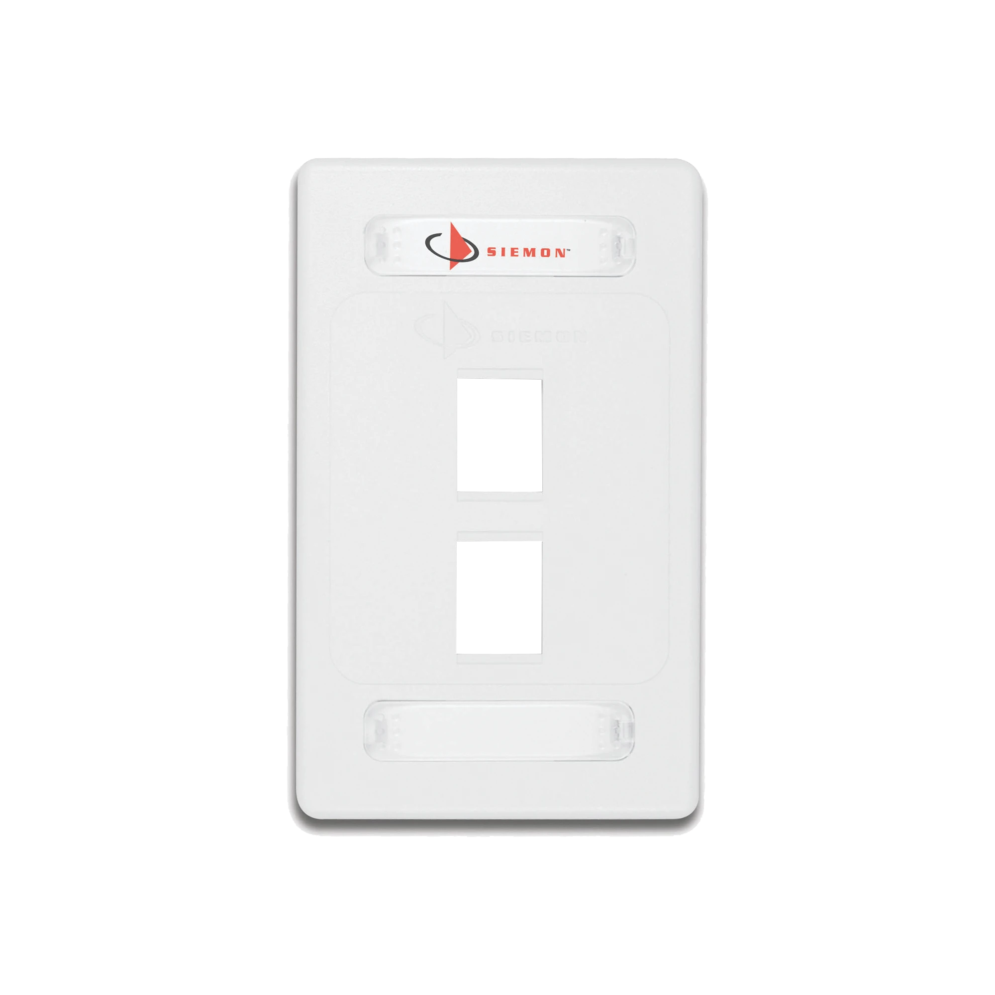 PLACA DE PARED MODULAR 10G MAX DE 2 SALIDAS, COLOR BLANCO-Cableado de Cobre-SIEMON-Bsai Seguridad & Controles