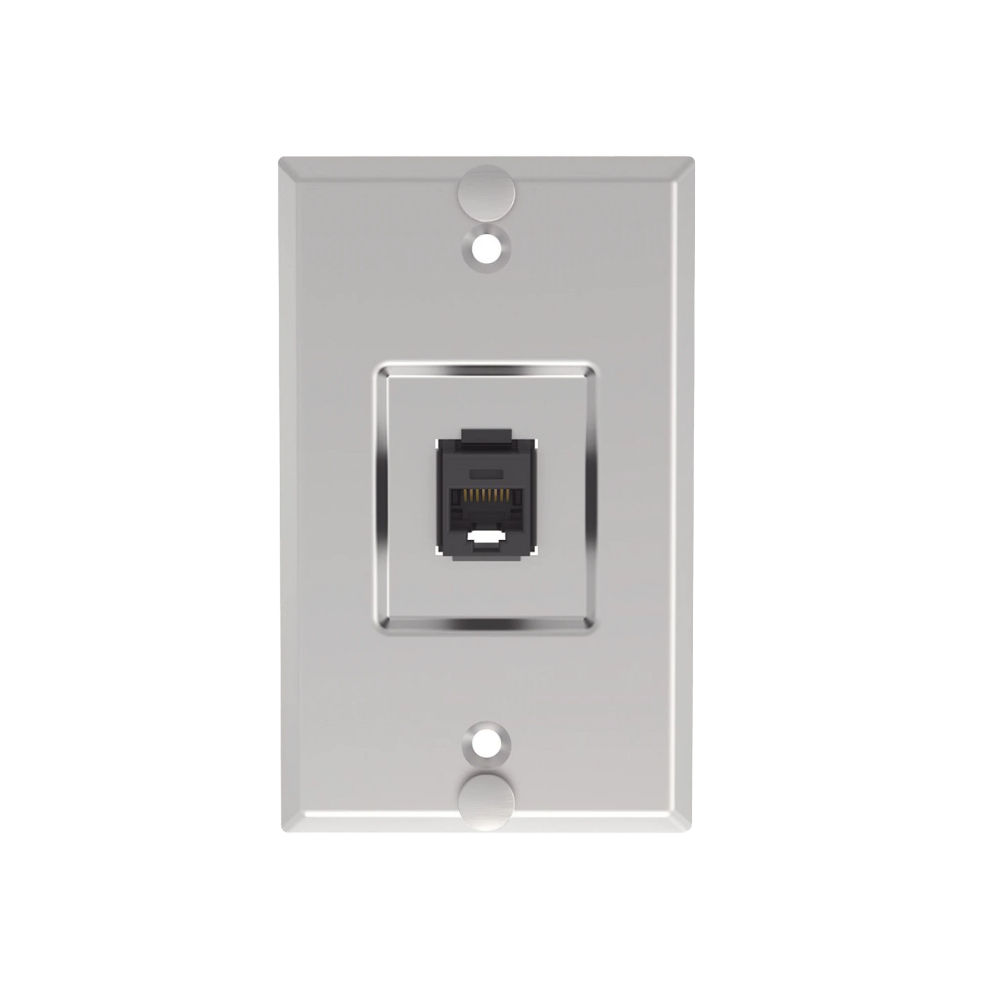 PLACA DE PARED TELEFÓNICA, SALIDA DE 1 PUERTO KEYSTONE, CON JACK CAT6 ESTILO 110 DE IMPACTO, DE ACERO INOXIDABLE-Cableado de Cobre-PANDUIT-Bsai Seguridad & Controles