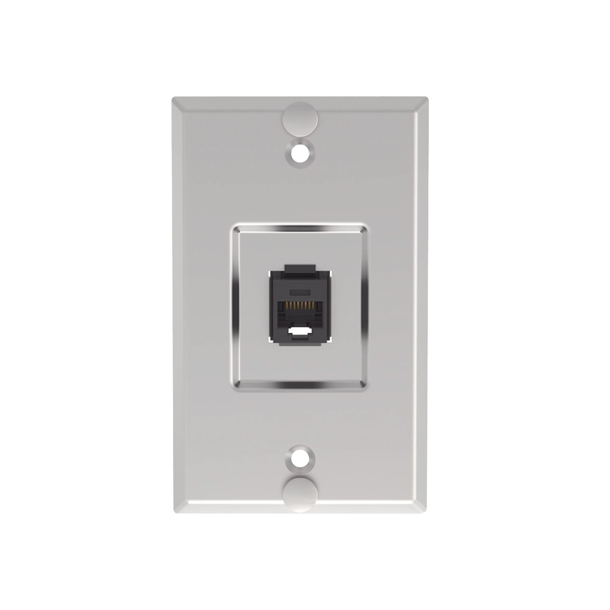 PLACA DE PARED TELEFÓNICA, SALIDA DE 1 PUERTO KEYSTONE, CON JACK CAT6 ESTILO 110 DE IMPACTO, DE ACERO INOXIDABLE-Cableado de Cobre-PANDUIT-Bsai Seguridad & Controles