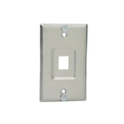 PLACA DE PARED TELEFÓNICA, SALIDA DE 1 PUERTO KEYSTONE, DE ACERO INOXIDABLE-Cableado-PANDUIT-Bsai Seguridad & Controles