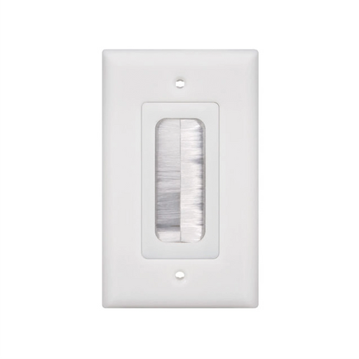 PLACA DE PARED TIPO CEPILLO, DE 1 PUERTO, CON CERDAS ANTIPOLVO, COLOR BLANCO-Cableado-LINKEDPRO BY EPCOM-Bsai Seguridad & Controles