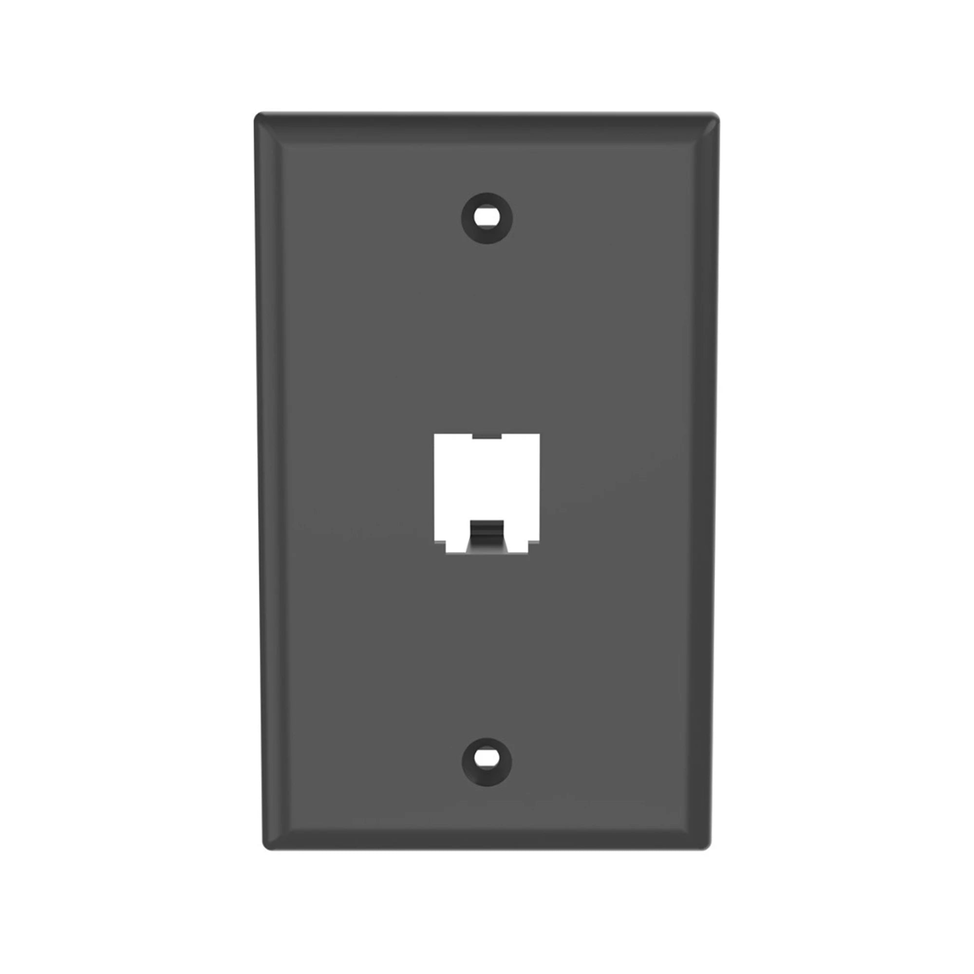 PLACA DE PARED VERTICAL CLÁSICA, SALIDA PARA 1 PUERTO MINI-COM, COLOR NEGRO-Cableado de Cobre-PANDUIT-Bsai Seguridad & Controles