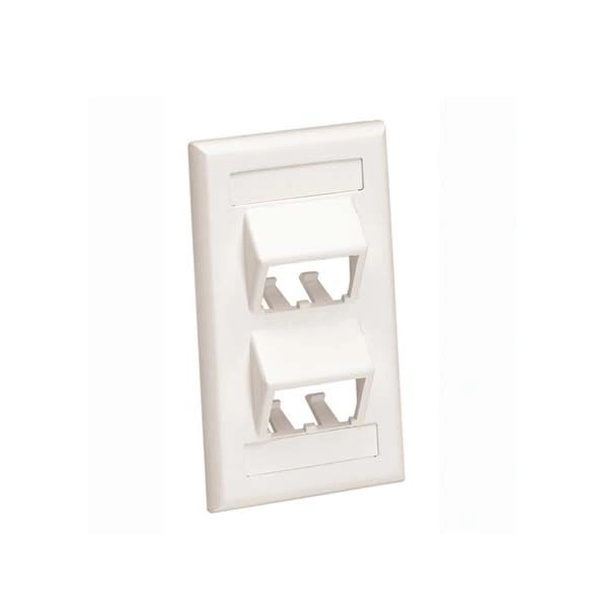 PLACA DE PARED VERTICAL CLÁSICA, SALIDA PARA 4 PUERTOS MINI-COM INCLINADOS, CON ESPACIOS PARA ETIQUETAS, COLOR BLANCO MATE-Cableado de Cobre-PANDUIT-Bsai Seguridad & Controles