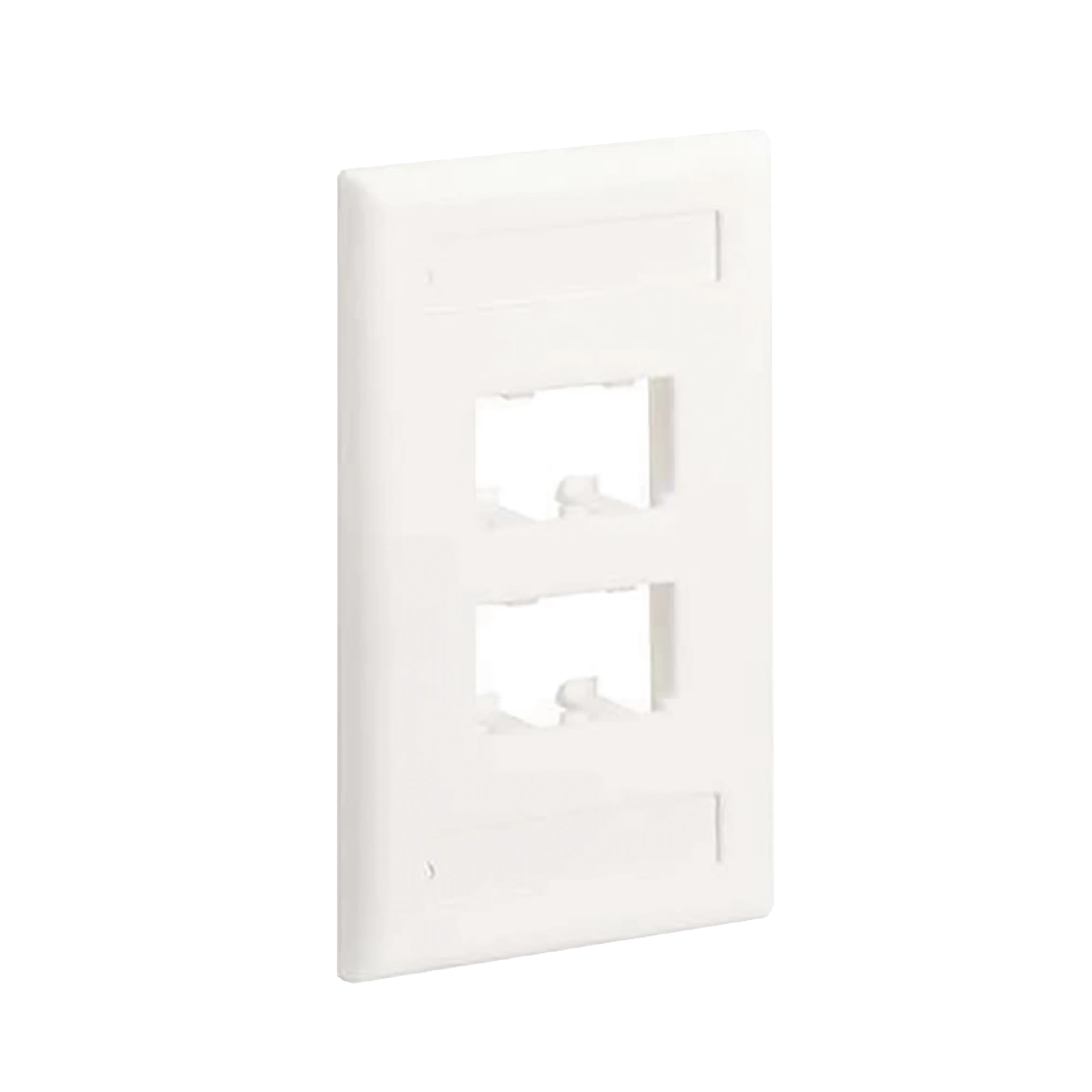 PLACA DE PARED VERTICAL CLÁSICA, SALIDA PARA 4 PUERTOS MINI-COM, CON ESPACIOS PARA ETIQUETAS, COLOR BLANCO MATE-Cableado-PANDUIT-Bsai Seguridad & Controles