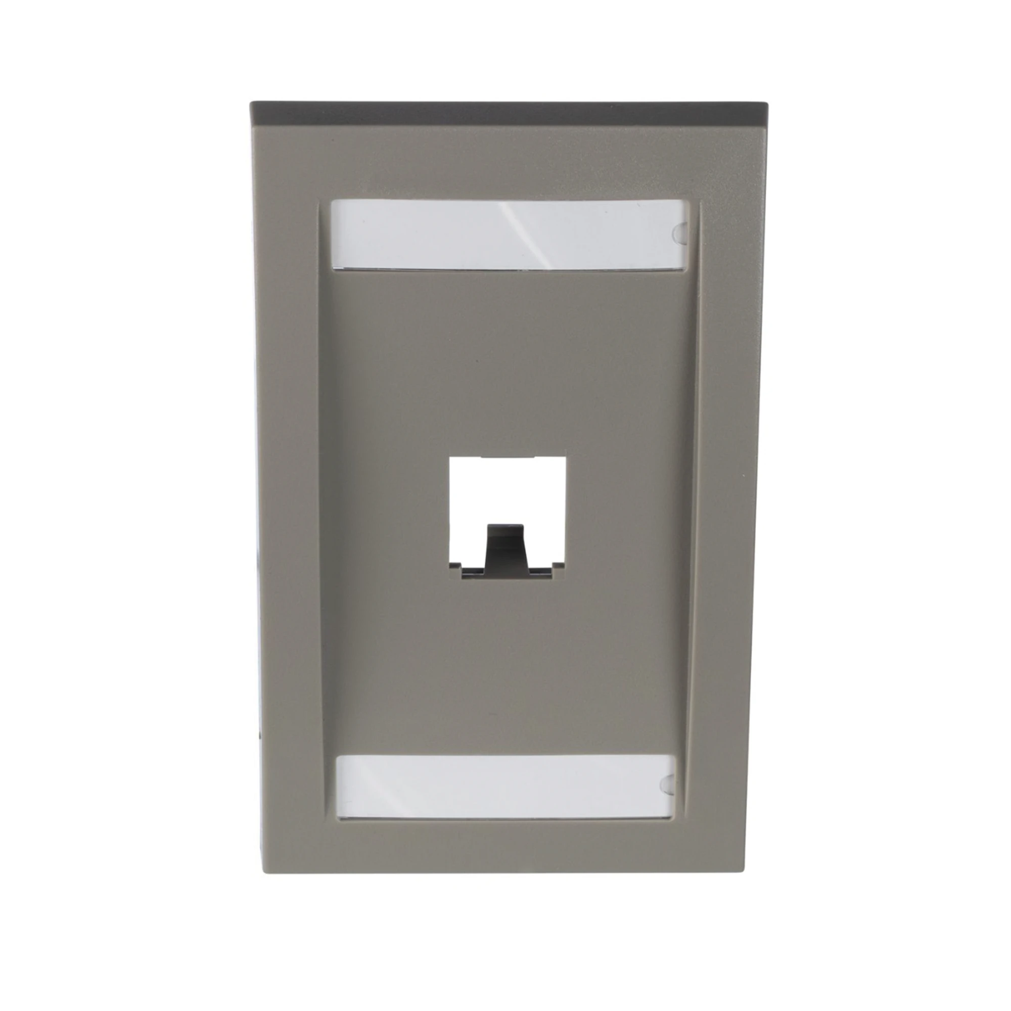 PLACA DE PARED VERTICAL EJECUTIVA, SALIDA PARA 1 PUERTO MINI-COM, CON ESPACIOS PARA ETIQUETAS, COLOR GRIS-Cableado de Cobre-PANDUIT-Bsai Seguridad & Controles