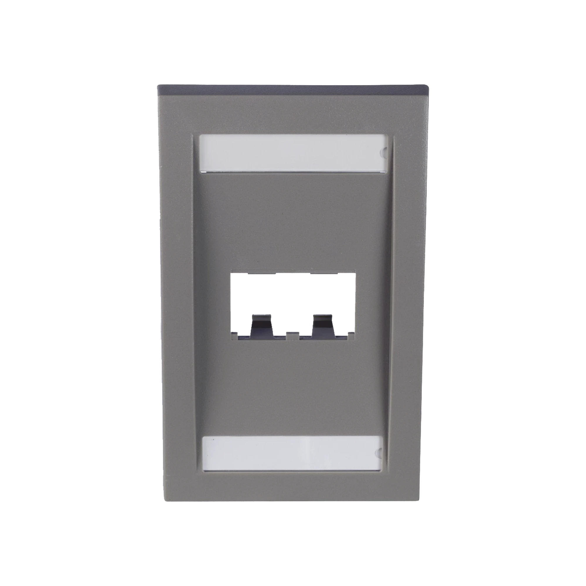 PLACA DE PARED VERTICAL EJECUTIVA, SALIDA PARA 2 PUERTOS MINI-COM, CON ESPACIOS PARA ETIQUETAS, COLOR GRIS-Cableado de Cobre-PANDUIT-Bsai Seguridad & Controles