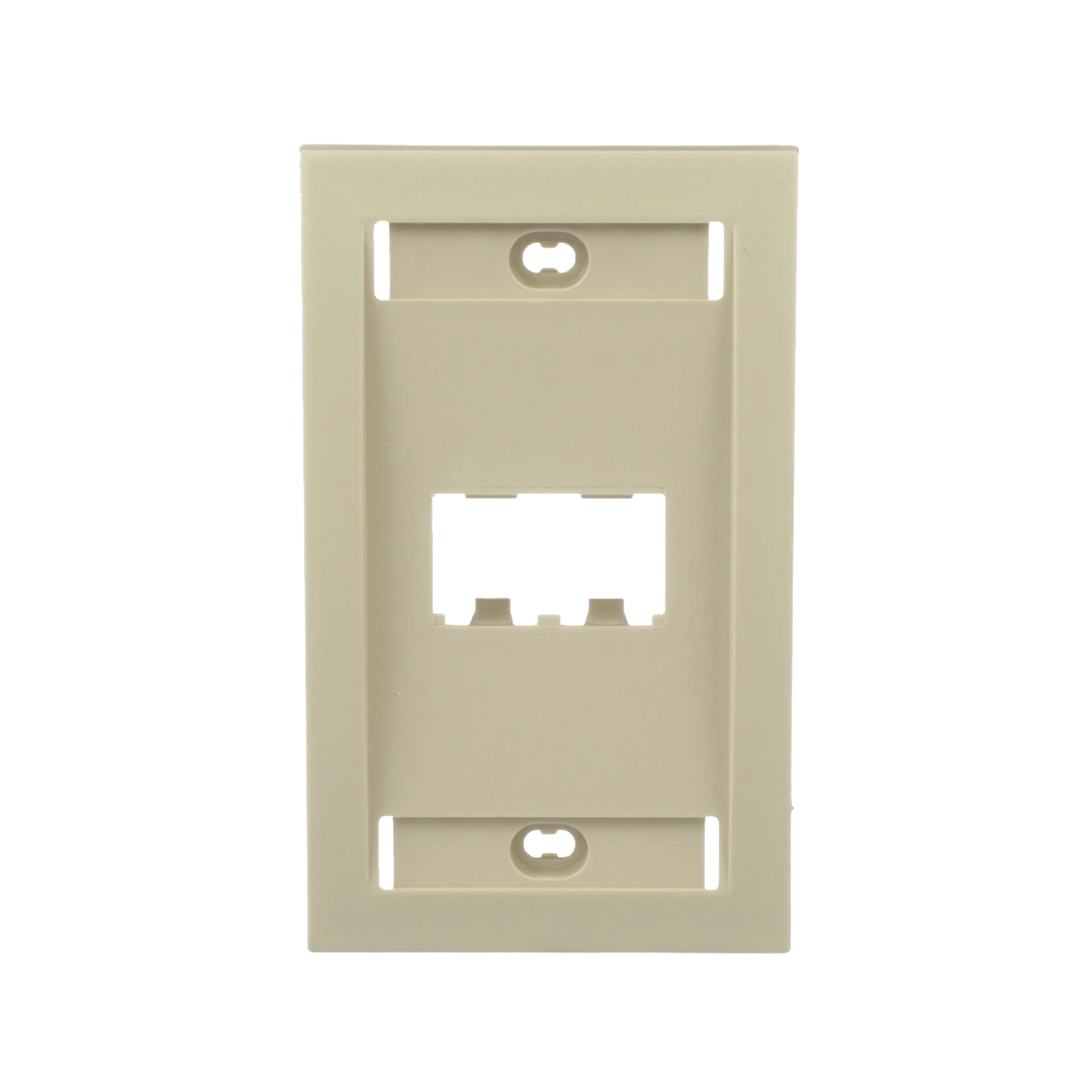 PLACA DE PARED VERTICAL EJECUTIVA, SALIDA PARA 2 PUERTOS MINI-COM, CON ESPACIOS PARA ETIQUETAS, COLOR MARFIL-Cableado-PANDUIT-Bsai Seguridad & Controles