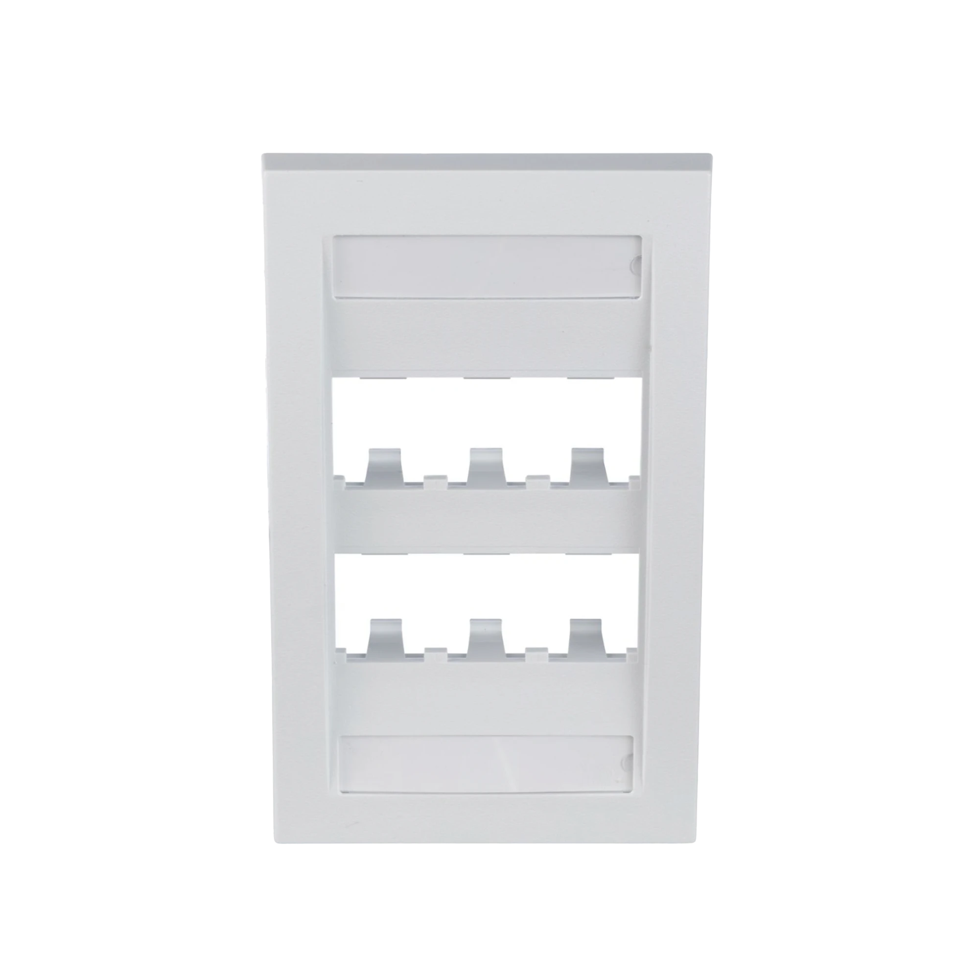 PLACA DE PARED VERTICAL EJECUTIVA, SALIDA PARA 6 PUERTOS MINI-COM, CON ESPACIOS PARA ETIQUETAS, COLOR BLANCO-Cableado de Cobre-PANDUIT-Bsai Seguridad & Controles