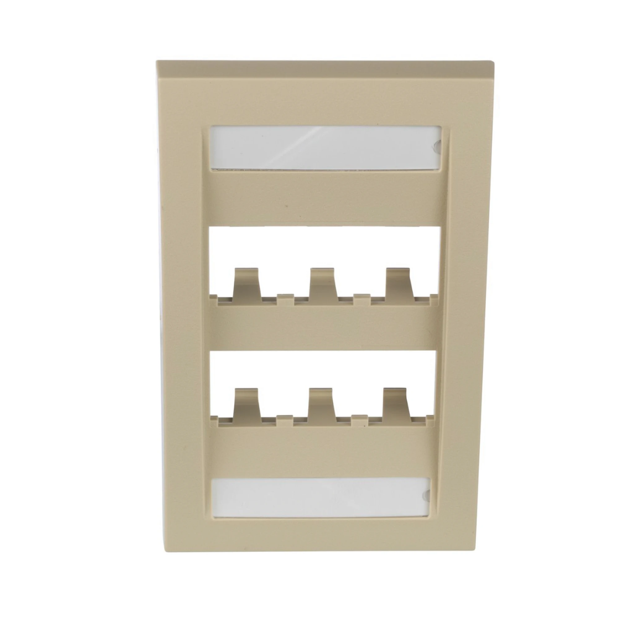 PLACA DE PARED VERTICAL EJECUTIVA, SALIDA PARA 6 PUERTOS MINI-COM, CON ESPACIOS PARA ETIQUETAS, COLOR MARFIL-Cableado de Cobre-PANDUIT-Bsai Seguridad & Controles