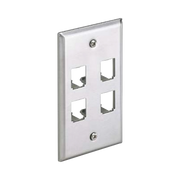 PLACA DE PARED VERTICAL, DE ACERO INOXIDABLE, SALIDA PARA 4 PUERTOS MINI-COM-Faceplates-PANDUIT-Bsai Seguridad & Controles