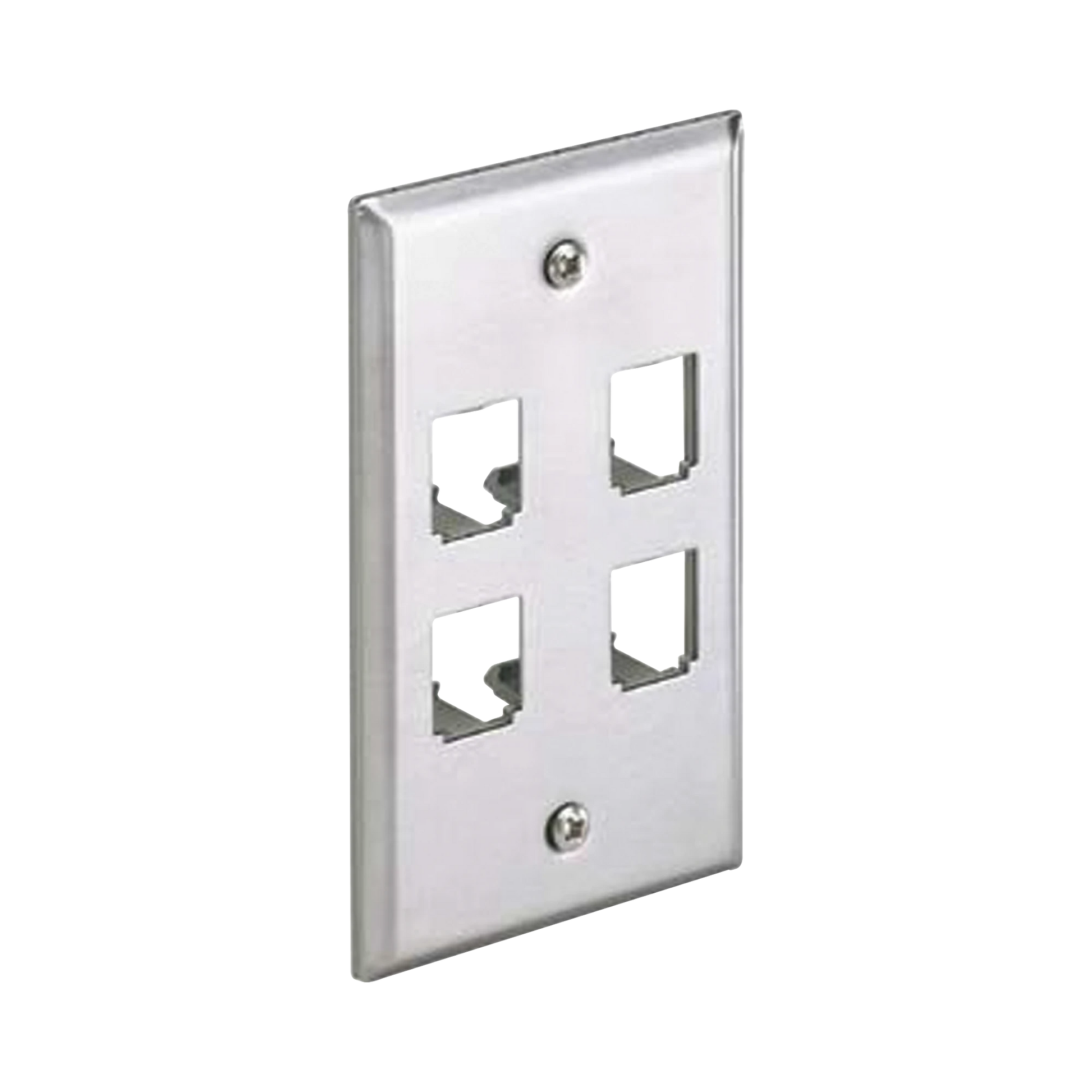 PLACA DE PARED VERTICAL, DE ACERO INOXIDABLE, SALIDA PARA 4 PUERTOS MINI-COM-Faceplates-PANDUIT-Bsai Seguridad & Controles