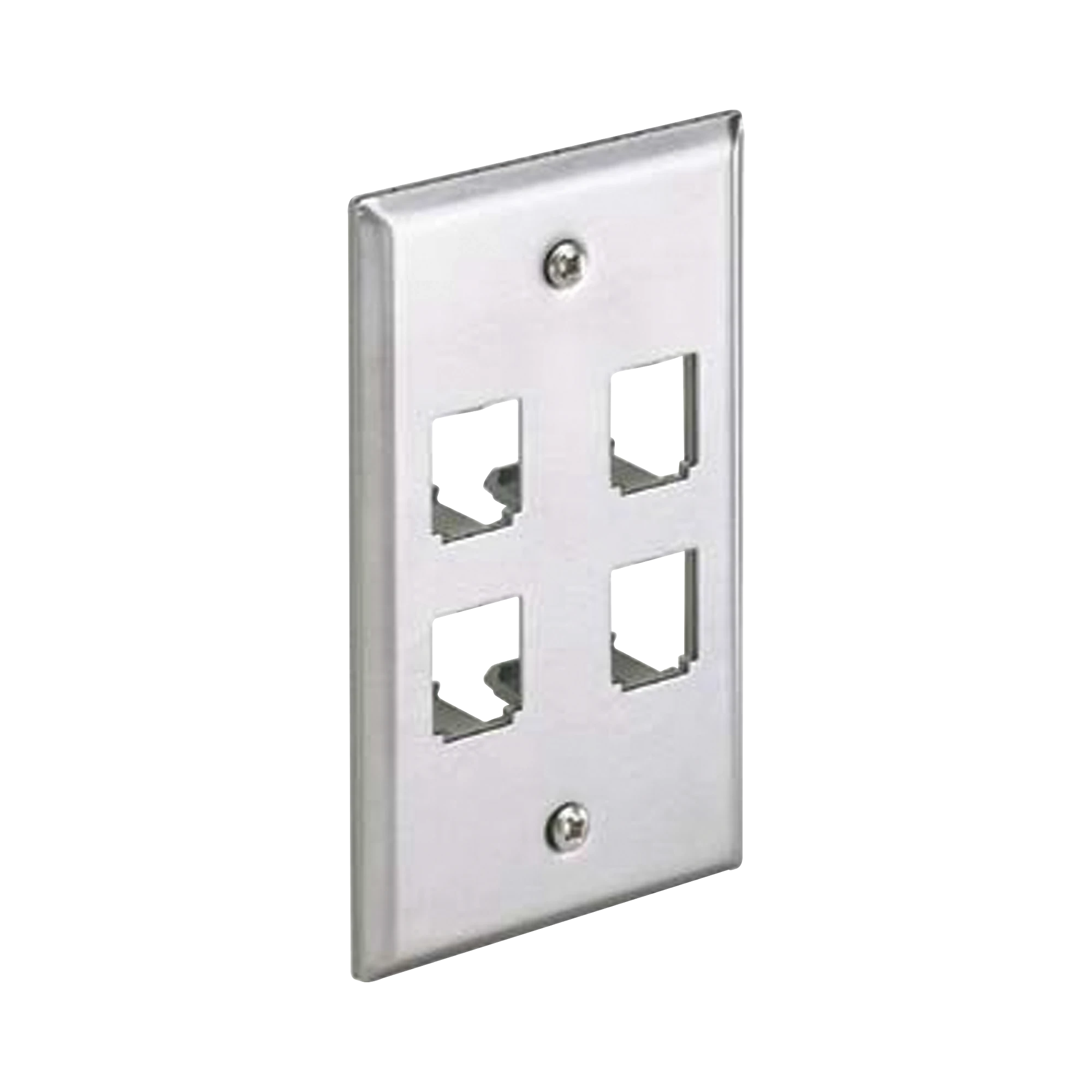 PLACA DE PARED VERTICAL, DE ACERO INOXIDABLE, SALIDA PARA 4 PUERTOS MINI-COM-Faceplates-PANDUIT-Bsai Seguridad & Controles