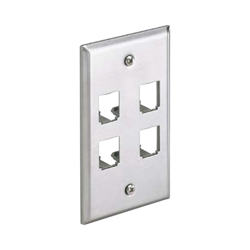 PLACA DE PARED VERTICAL, DE ACERO INOXIDABLE, SALIDA PARA 4 PUERTOS MINI-COM-Faceplates-PANDUIT-CFP4SY-Bsai Seguridad & Controles