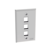 PLACA DE PARED VERTICAL, SALIDA PARA 3 PUERTOS KEYSTONE, COLOR BLANCO-Cableado-PANDUIT-Bsai Seguridad & Controles