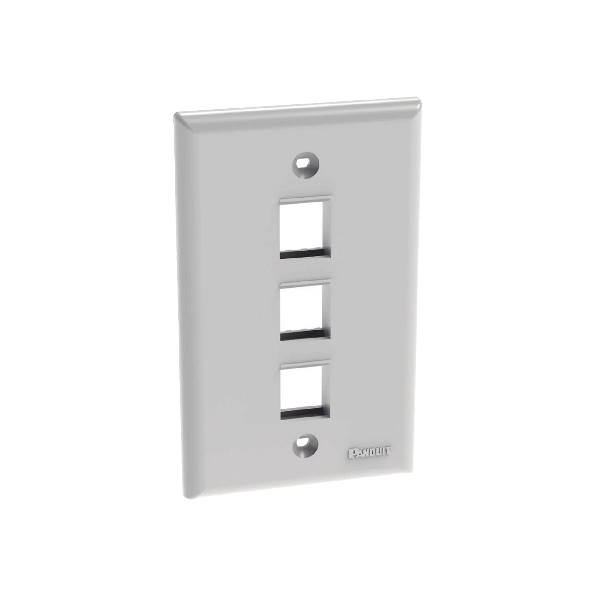 PLACA DE PARED VERTICAL, SALIDA PARA 3 PUERTOS KEYSTONE, COLOR BLANCO-Cableado-PANDUIT-Bsai Seguridad & Controles