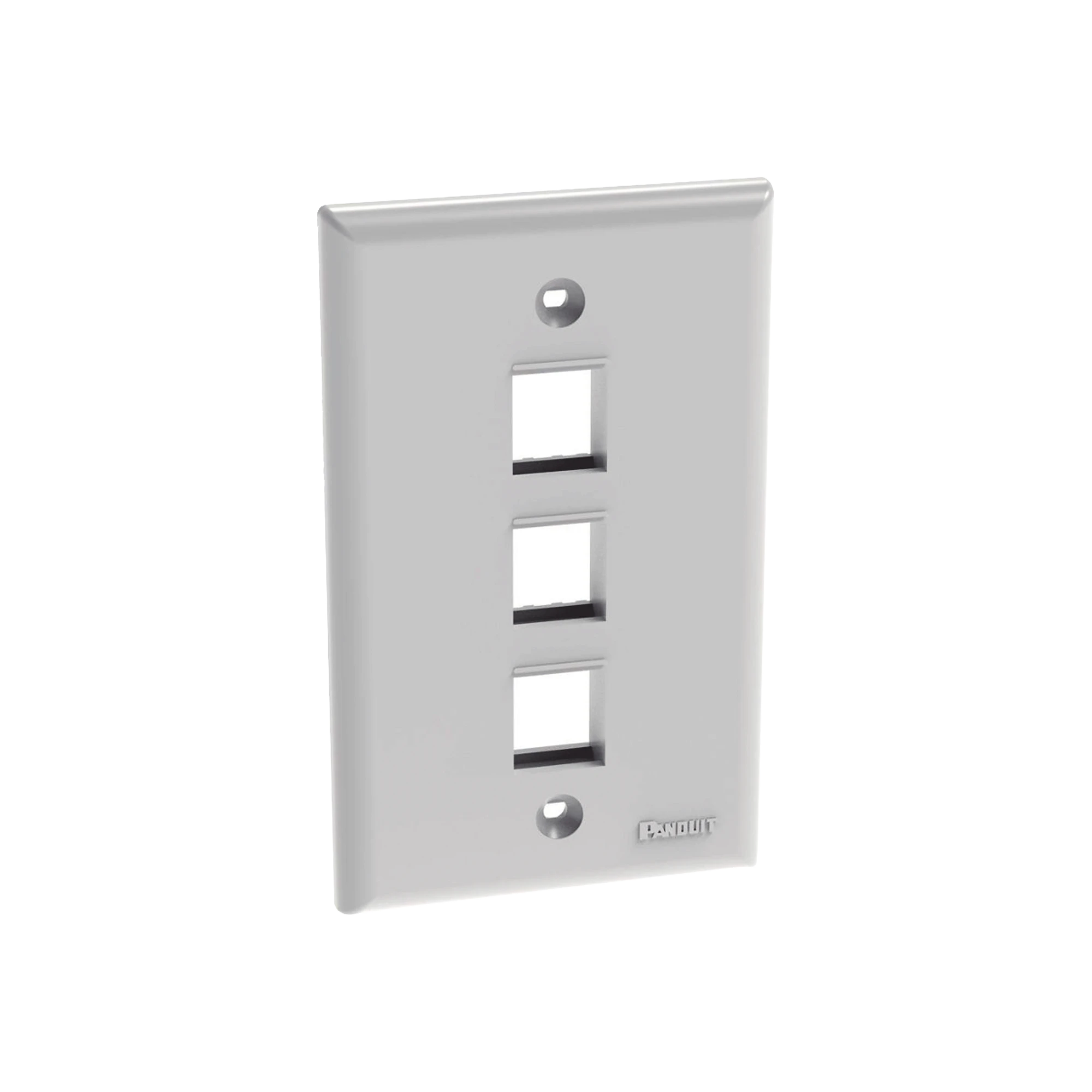 PLACA DE PARED VERTICAL, SALIDA PARA 3 PUERTOS KEYSTONE, COLOR BLANCO-Cableado-PANDUIT-Bsai Seguridad & Controles