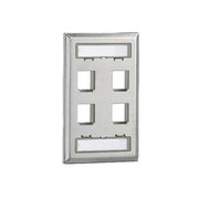 PLACA DE PARED VERTICAL, SALIDA PARA 4 PUERTOS KEYSTONE, CON ESPACIOS PARA ETIQUETAS, DE ACERO INOXIDABLE-Cableado-PANDUIT-Bsai Seguridad & Controles