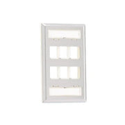 PLACA DE PARED VERTICAL, SALIDA PARA 6 PUERTOS KEYSTONE, CON ESPACIOS PARA ETIQUETAS, DE ACERO INOXIDABLE-Faceplates-PANDUIT-Bsai Seguridad & Controles