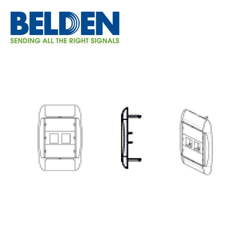 PLACA DE PARED (FACEPLATE) BELDEN AX101780 2 PUERTOS COMPATIBLE CON JACKS ESTILO MDVO CAT6A CAT6 CAT5E FIBRA ÓPTICA Y COAXIALES COLOR BLANCO USO INTERIOR MATERIAL PLÁSTICO UL94V INCLUYE TORNILLO 6-32 ETIQUETA DE CARTON VENTANA TRANSPARENTE-Faceplates-BELDEN-Bsai Seguridad & Controles