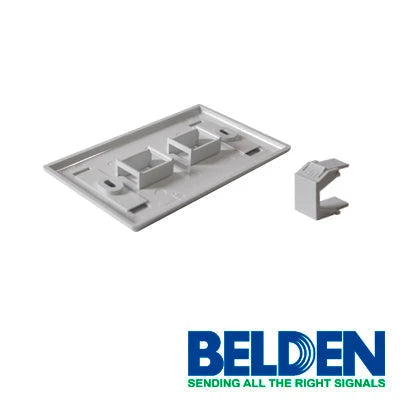 PLACA DE PARED (FACEPLATE) BELDEN AX102655 2 PUERTOS COMPATIBLE CON JACKS ESTILO KEYCONNECT UNIVERSAL CAT6A CAT6 CAT5E CONECTORES DE FIBRA ÓPTICA Y COAXIALES COLOR BLANCO USO INTERIOR MATERIAL PLÁSTICO UL94V INCLUYE TORNILLO 6-32 ETIQUETA DE CARTON VEN...-Faceplates-BELDEN-AX102655-Bsai Seguridad & Controles