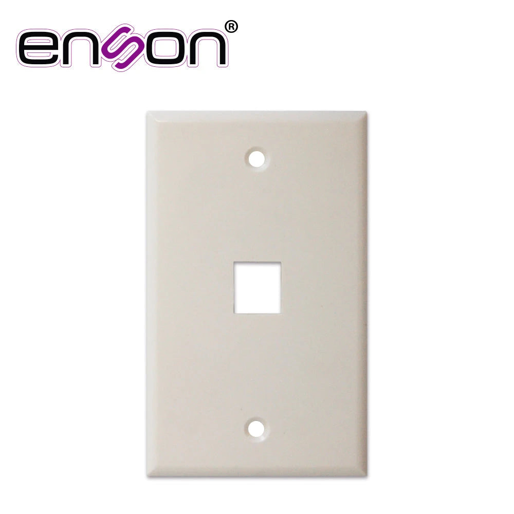 PLACA DE PARED (FACEPLATE) UNIVERSAL ENS-FP61 ENSON 1 PUERTO ESTILO KEYCONNECT CAT6A CAT6 CAT5E CONECTORES DE FIBRA OPTICA Y COAXIALES COLOR BLANCO USO INTERIOR MATERIAL PLASTICO ABS-Faceplates-ENSON-Bsai Seguridad & Controles