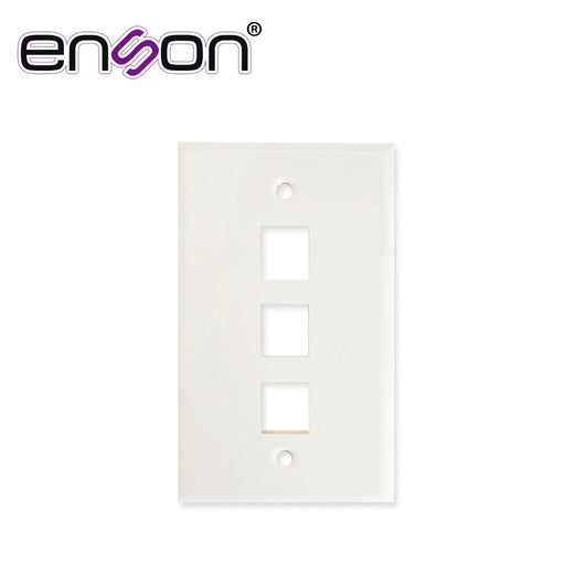 PLACA DE PARED (FACEPLATE) UNIVERSAL ENS-FP63 ENSON 3 PUERTOS ESTILO KEYCONNECT CAT6A CAT6 CAT5E CONECTORES DE FIBRA OPTICA Y COAXIALES COLOR BLANCO USO INTERIOR MATERIAL PLASTICO ABS-Faceplates-ENSON-ENS-FP63-Bsai Seguridad & Controles