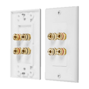 PLACA DE PARED | POSTES DE UNIÓN TIPO BANANA | CONEXIÓN PARA 2 ALTAVOCES | FÁCIL INSTALACIÓN | CONECTORES CHAPADOS EN ORO-Megafonia y Audioevacuacion-EPCOM PROAUDIO-Bsai Seguridad & Controles