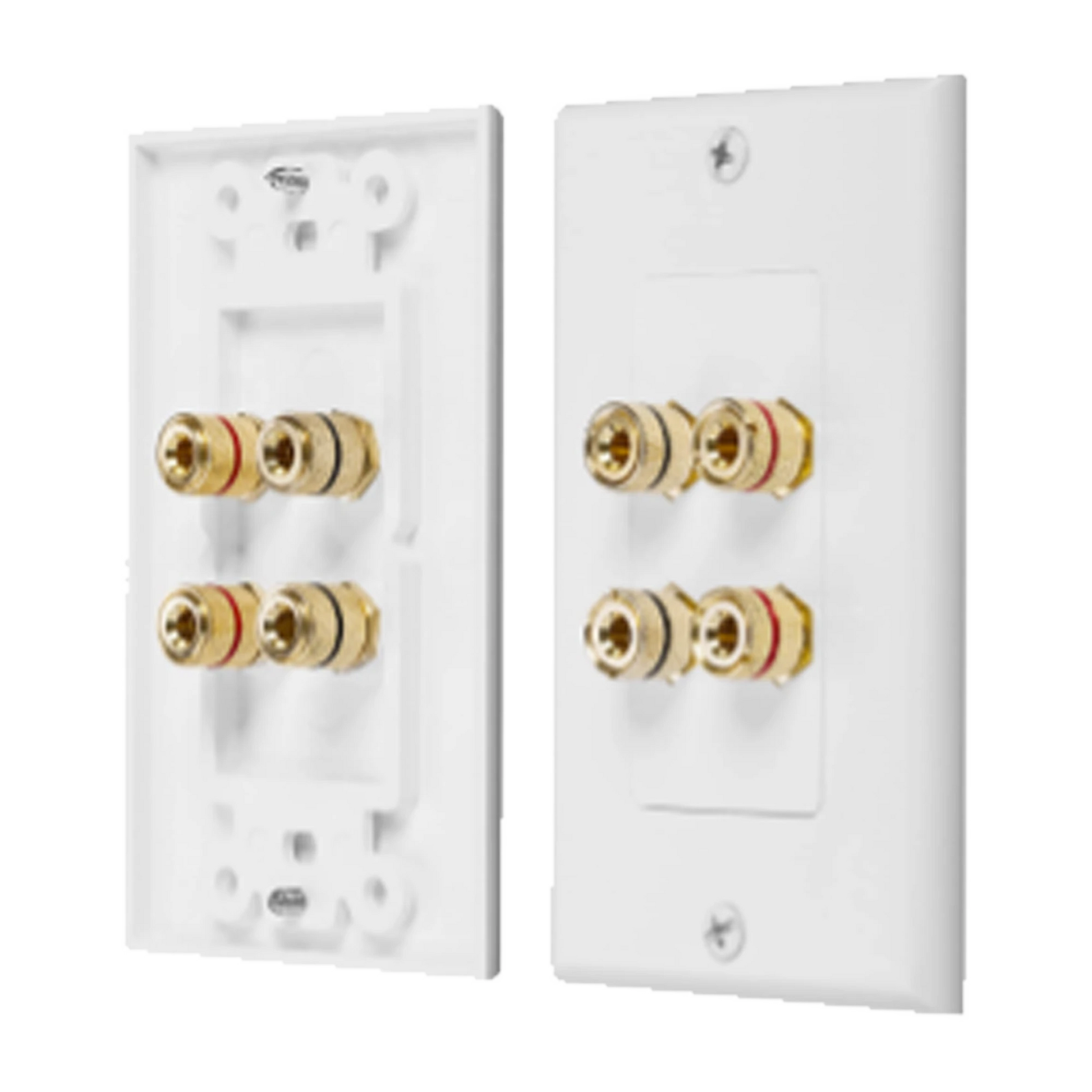 PLACA DE PARED | POSTES DE UNIÓN TIPO BANANA | CONEXIÓN PARA 2 ALTAVOCES | FÁCIL INSTALACIÓN | CONECTORES CHAPADOS EN ORO-Megafonia y Audioevacuacion-EPCOM PROAUDIO-Bsai Seguridad & Controles