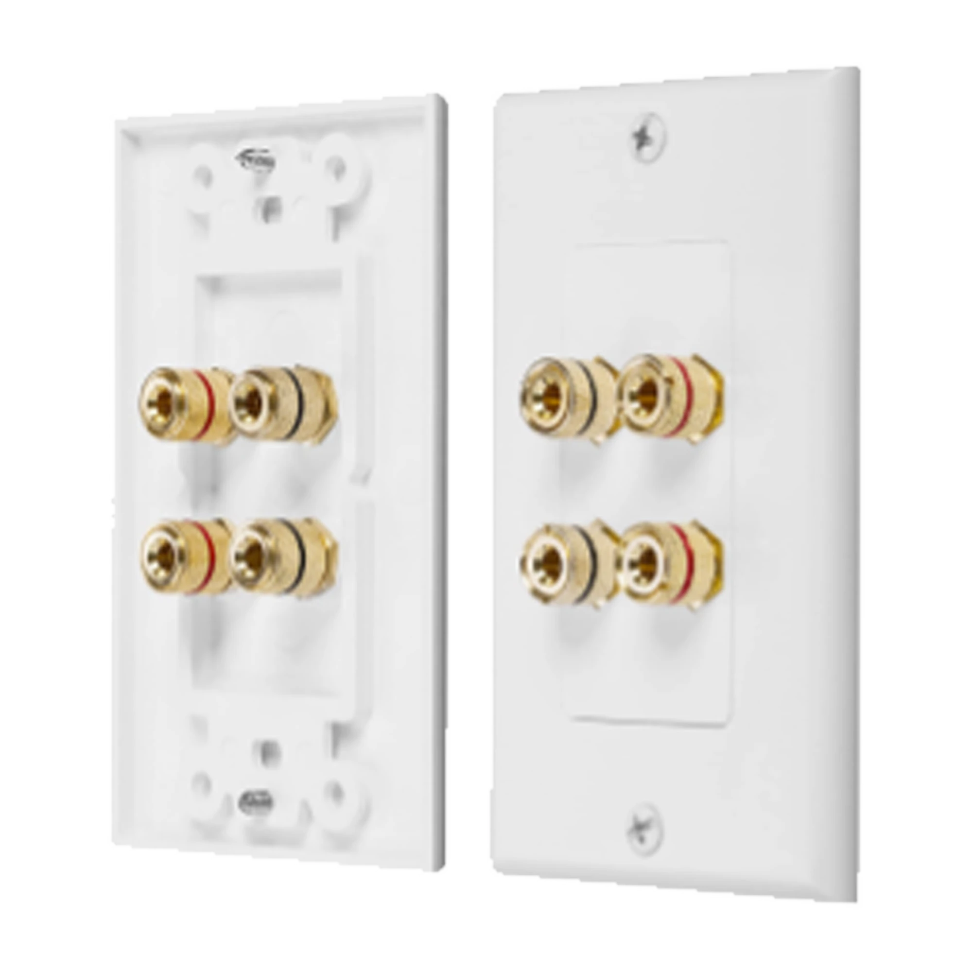 PLACA DE PARED | POSTES DE UNIÓN TIPO BANANA | CONEXIÓN PARA 2 ALTAVOCES | FÁCIL INSTALACIÓN | CONECTORES CHAPADOS EN ORO-Megafonia y Audioevacuacion-EPCOM PROAUDIO-Bsai Seguridad & Controles