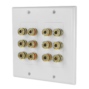 PLACA DE PARED | POSTES DE UNIÓN TIPO BANANA | CONEXIÓN PARA 6 ALTAVOCES | FÁCIL INSTALACIÓN | CONECTORES CHAPADOS EN ORO-Megafonia y Audioevacuacion-EPCOM PROAUDIO-Bsai Seguridad & Controles