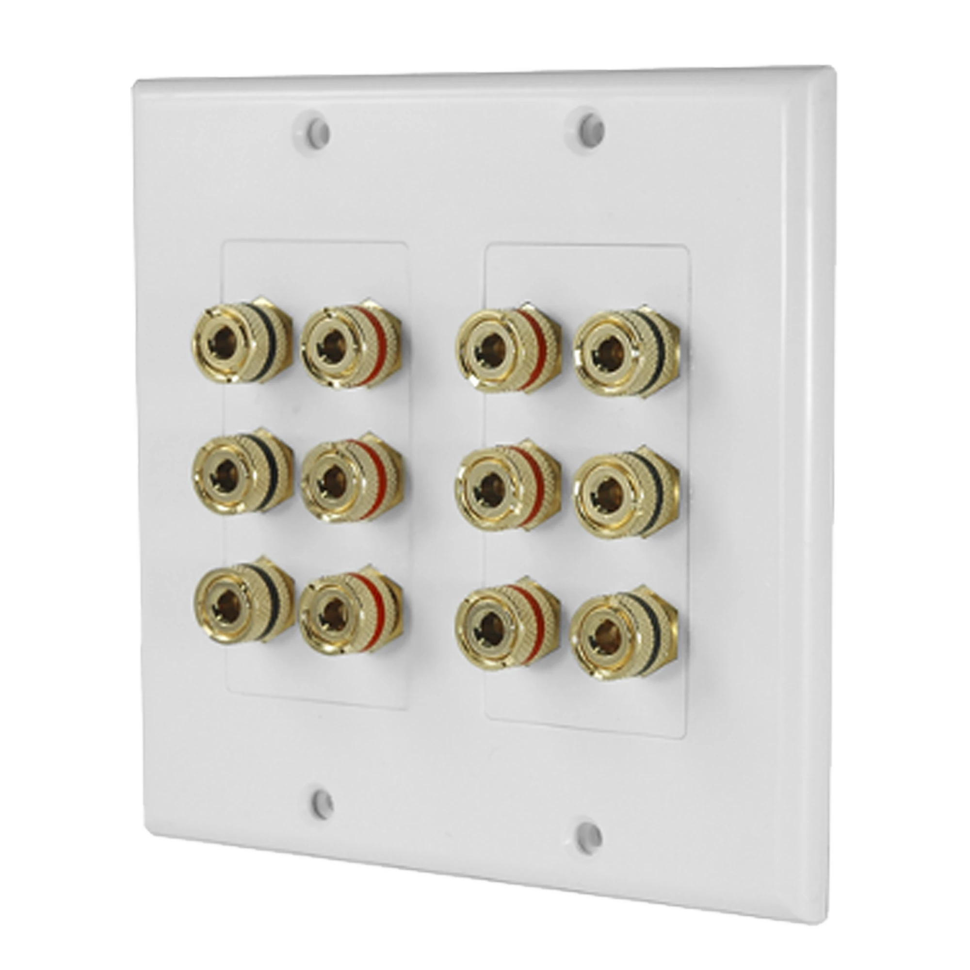 PLACA DE PARED | POSTES DE UNIÓN TIPO BANANA | CONEXIÓN PARA 6 ALTAVOCES | FÁCIL INSTALACIÓN | CONECTORES CHAPADOS EN ORO-Megafonia y Audioevacuacion-EPCOM PROAUDIO-Bsai Seguridad & Controles