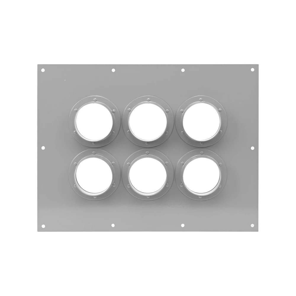 PLACA PASAMURO CON CAPACIDAD DE 6 BOTAS DE 4-Cableado-SYSCOM TOWERS-Bsai Seguridad & Controles
