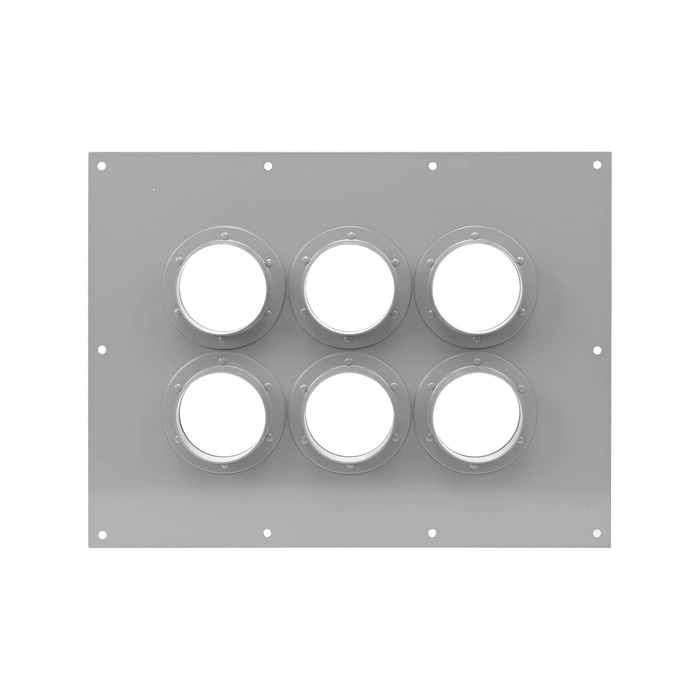 PLACA PASAMURO CON CAPACIDAD DE 6 BOTAS DE 4-Cableado-SYSCOM TOWERS-STEP423-Bsai Seguridad & Controles