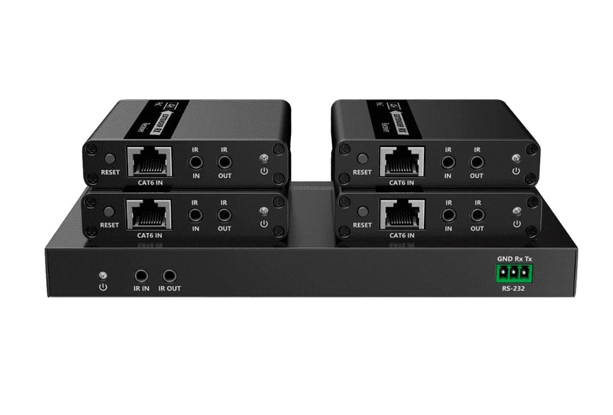 SAXXON LKV724P- KIT EXTENSOR HDMI DE 4 PUERTOS/ RESOLUCION 4K@30HZ/ HASTA 40 METROS CON RESOLUCIÓN 4K Y 70M A 1080P/ CAT 6/ 6A/ 7/ LOOP HDMI/ TRANSMISOR IR/ PLUG AND PLAY-Extensores 4k / HD-SAXXON-Bsai Seguridad & Controles