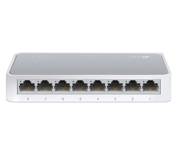TP-LINK TL-SF1008D - SWITCH DE ESCRITORIO 8 PUERTOS/ PUERTOS RJ45 FAST ETHERNET/ DISEÑADO EN PLASTICO/ PLUG AND PLAY-Switches-TP-LINK-Bsai Seguridad & Controles