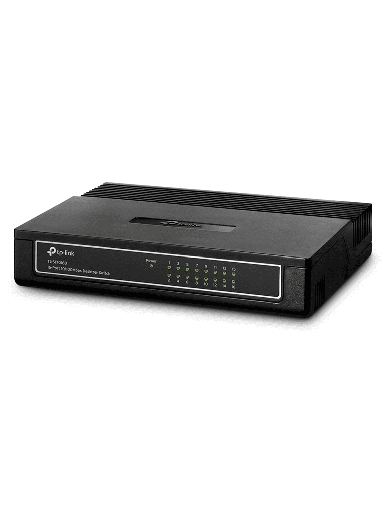 TP-LINK TL-SF1016D - SWITCH DE ESCRITORIO 16 PUERTOS/ PUERTOS RJ45 FAST ETHERNET/ DISEÑADO EN PLASTICO/ PLUG AND PLAY-Switches-TP-LINK-Bsai Seguridad & Controles