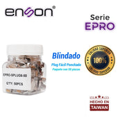 PLUG FACIL PONCHADO BLINDADO ENSON EPRO-SPLUG6-50 BOTE DE 50 PZS PARA CABLE UTP CAT6 CON SISTEMA DE PASO DE CABLES PASSTRU QUE FACILITA EL PONCHADO DE CABLE UTP YA QUE SE PUEDE IDENTIFICAR ERRORES DE MANERA MAS FACIL, REQUIERE USO DE PINZAS EPRO-PLUGTOOL-Adaptadores-ENSON-Bsai Seguridad & Controles