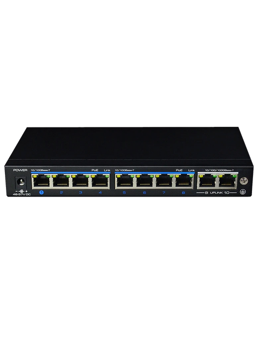 UTEPO UTP3SW08TP120A1 - SWITCH POE / NO ADMINISTRABLE / 8 PUERTOS POE FAST ETHERNET / 2 PUERTOS GIGABIT RJ45 / 802.3AF&AT / MODO CCTV / POE 120 WATTS-Switches POE-UTEPO-UGC182008-Bsai Seguridad & Controles