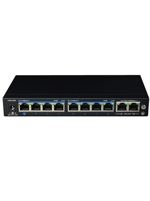 UTEPO UTP3SW08TP120A1 - SWITCH POE / NO ADMINISTRABLE / 8 PUERTOS POE FAST ETHERNET / 2 PUERTOS GIGABIT RJ45 / 802.3AF&AT / MODO CCTV / POE 120 WATTS-Switches POE-UTEPO-UGC182008-Bsai Seguridad & Controles