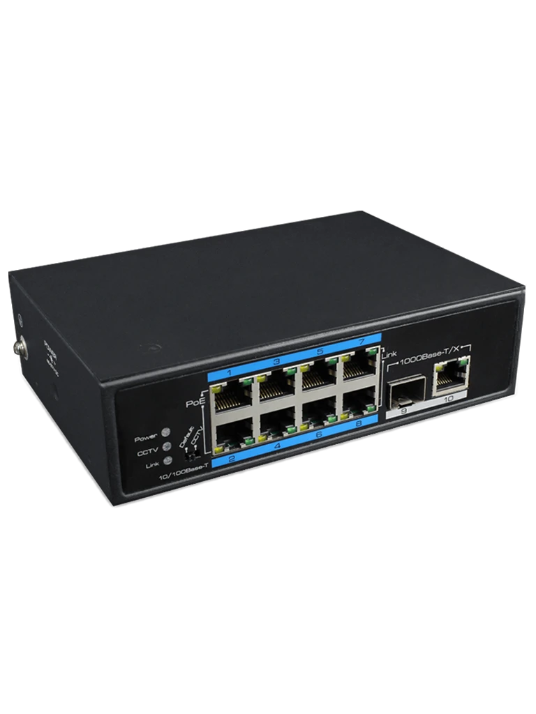 UTEPO UTP7108EPOE - SWITCH INDUSTRIAL POE / 8 PUERTOS FAST ETHERNET / 1 PUERTO SFP GIGABIT / 1 PUERTO RJ45 GIGABIT / 802.3AF&AT / MODO CCTV / POE 120 WATTS-Switches POE-UTEPO-Bsai Seguridad & Controles