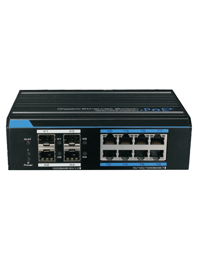 UTEPO UTP7308GEPOE - SWITCH INDUSTRIAL GIGABIT POE ADMINISTRABLE / L2 / 8 PUERTOS POE GIGABIT / 4 PUERTOS SFP GIGABIT / 802.3AF&AT / FAST RING / POE 150 WATTS-Switches POE-UTEPO-Bsai Seguridad & Controles