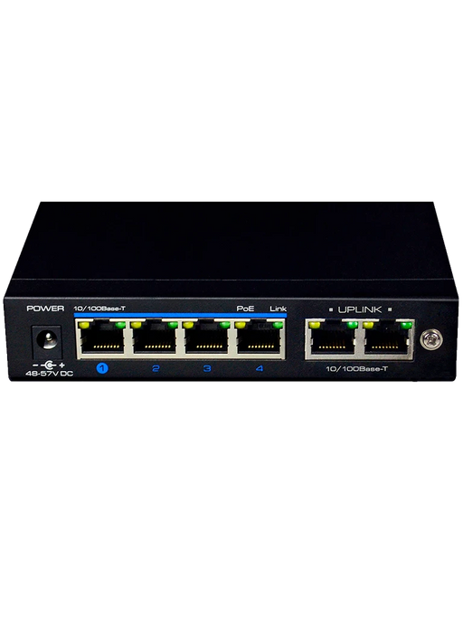 UTEPO UTP3SW04TP60 - SWITCH POE / NO ADMINISTRABLE / 4 PUERTOS POE FAST ETHERNET / 2 PUERTOS FAST ETHERNET / 802.3AF&AT / MODO CCTV / POE 60 WATTS-Switches POE-UTEPO-UGC182003-Bsai Seguridad & Controles