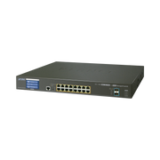 SWITCH ADMINISTRABLE L3 16 PUERTOS GIGABIT C/POE 802.3BT, 2 PUERTOS 10G SFP+ CON PANTALLA TACTIL (400W)-PoE de Largo Alcance-PLANET-Bsai Seguridad & Controles